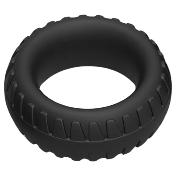 Pulselock Forge - anillo para el pene de silicona con diseño de neumático (negro) - 30 mm