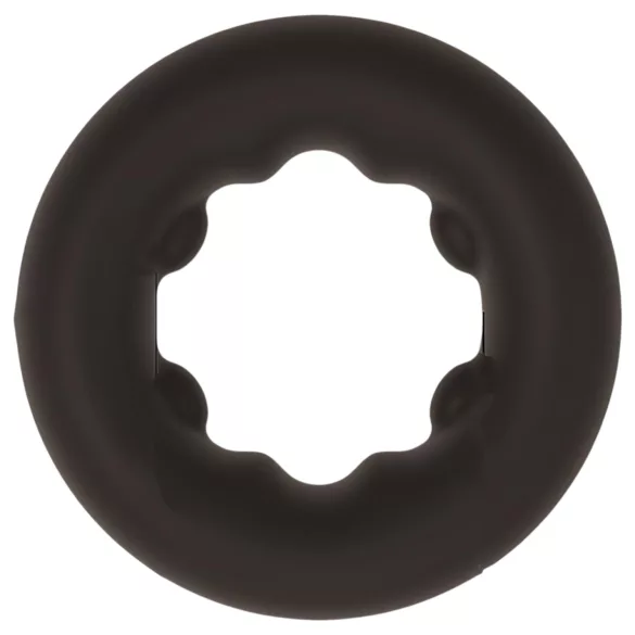 Pulselock Cocktura - anillo para el pene de silicona con lunares (negro) - 27 mm