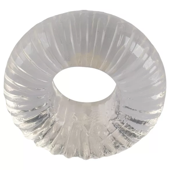 Pulselock Cocktura - anillo para el pene de TPE acanalado (transparente) - 19 mm