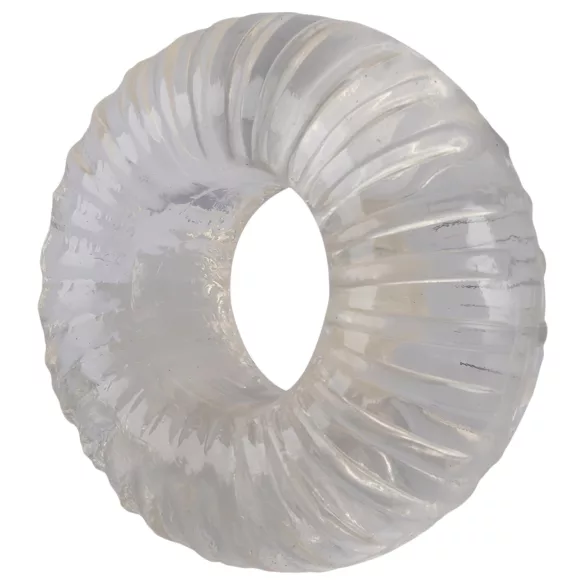 Pulselock Cocktura - anillo para el pene de TPE acanalado (transparente) - 19 mm