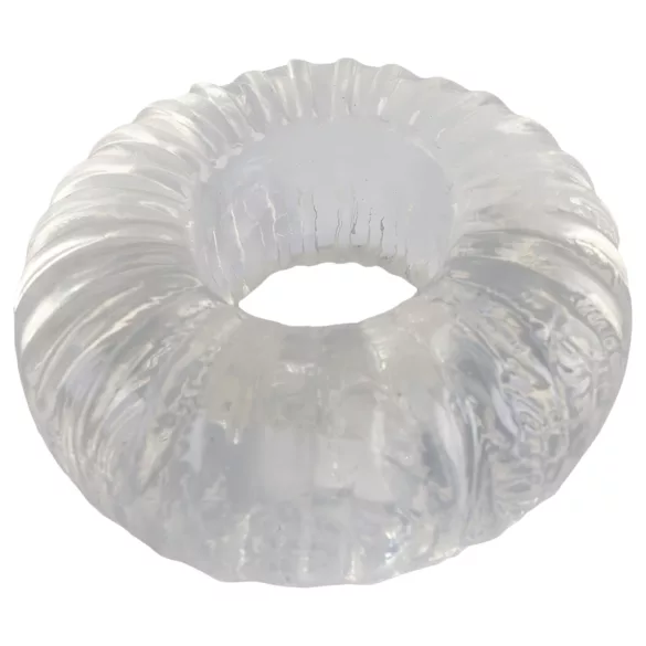 Pulselock Cocktura - anillo para el pene de TPE acanalado (transparente) - 19 mm