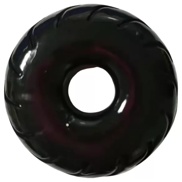 Pulselock Forge - anillo para el pene de TPE con diseño de rueda (negro) - 19 mm