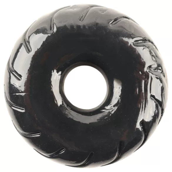 Pulselock Forge - anillo para el pene de TPE con diseño de rueda (negro) - 19 mm