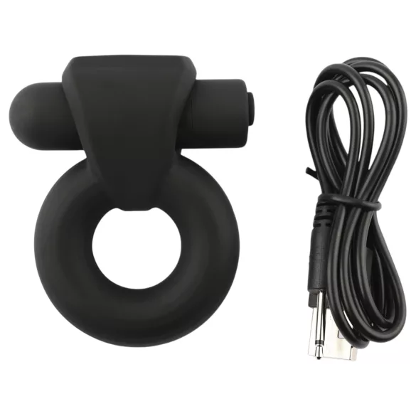 Pulselock Vantr - anillo vibrador recargable para pene y testículos (negro) - 25 mm
