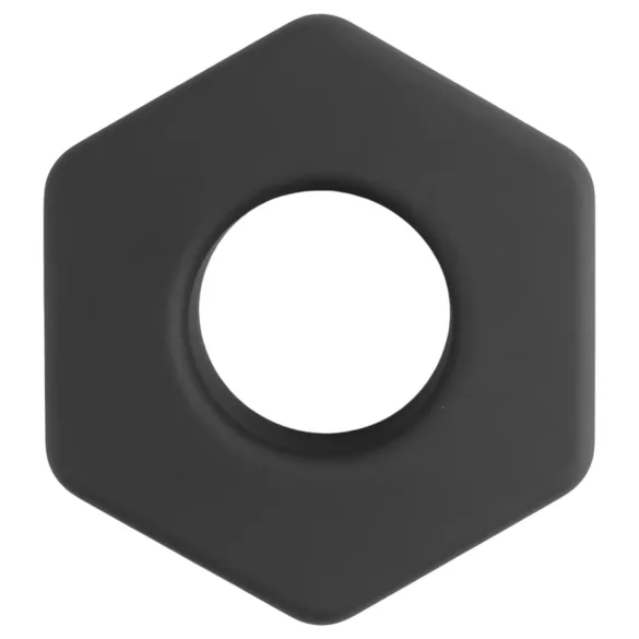 Pulselock Forge - anillo para el pene de silicona con forma de tuerca (negro) - 22 mm