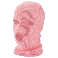   Balaclava - pasamontañas erótico con 3 aberturas - tejido rosa