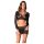 Rene Rofe - Conjunto de vestido de red de dos piezas (S-L) - negro