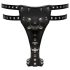 ZADO - exterior de cuero + 2 consoladores internos (negro) - L/XL
