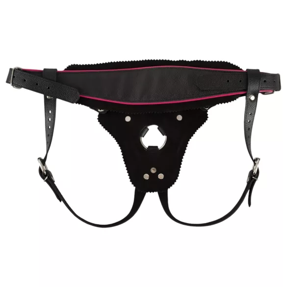 ZADO - bragas negras de cuero para dildo con arnés BDSM (tallas S-L)