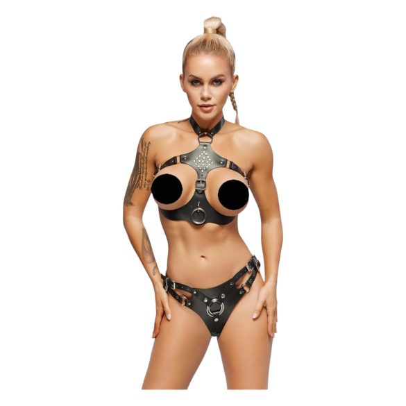 ZADO - Set de cuero con arnés (negro) - L/XL