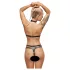 ZADO - conjunto de cuero con braguita ajustable (negro) - L/XL