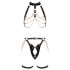 ZADO - Set de arnés cuero 2 piezas (negro-dorado)