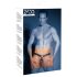 ZADO - Tanga de cuero con dildo y 3 aros para pene - L/XL