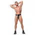 ZADO - tanga de cinturón de castidad de cuero negro con 2 candados (S-2XL)