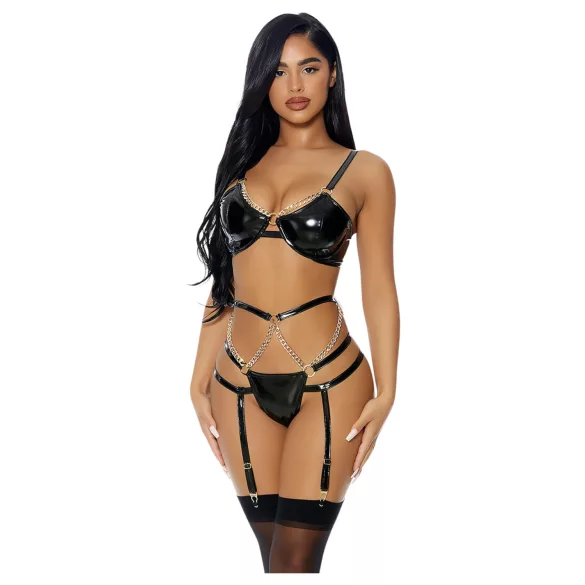 JSY 050 - conjunto de lencería erótica (negro) - L/XL