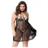 JSY 066 - conjunto de babydoll negro (XL-2XL)