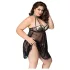 JSY 066 - conjunto de babydoll negro (XL-2XL)