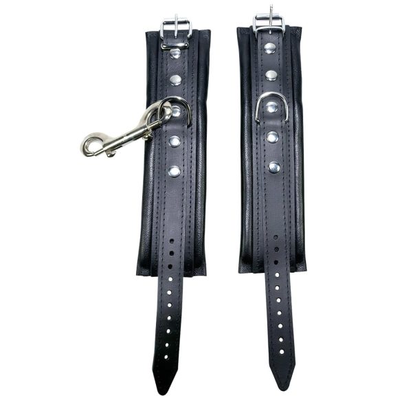 ZADO - esposas de cuero para muñeca con mosquetón - negro