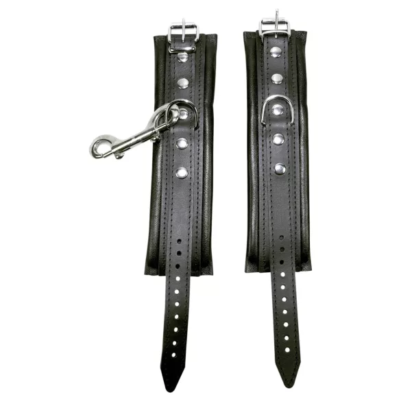 ZADO - esposas de cuero para muñeca con mosquetón - negro