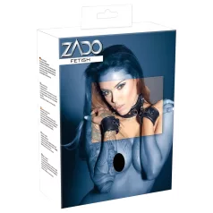 ZADO - collar de cuero con esposas - negro