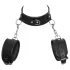 ZADO - collar de cuero con esposas - negro
