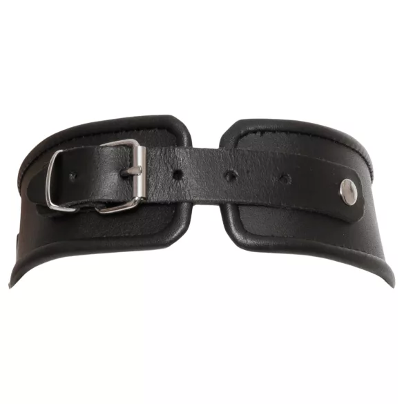 ZADO - collar de cuero con esposas - negro