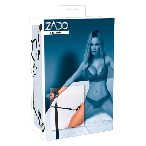 ZADO - Set de ataduras de cuero para cama (negro)