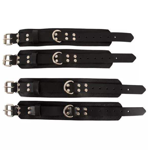 ZADO - set de ataduras para cama - cuero negro