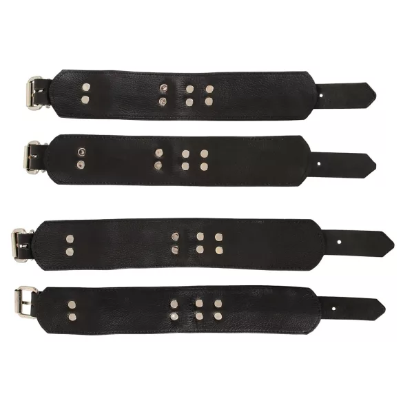 ZADO - set de ataduras para cama - cuero negro