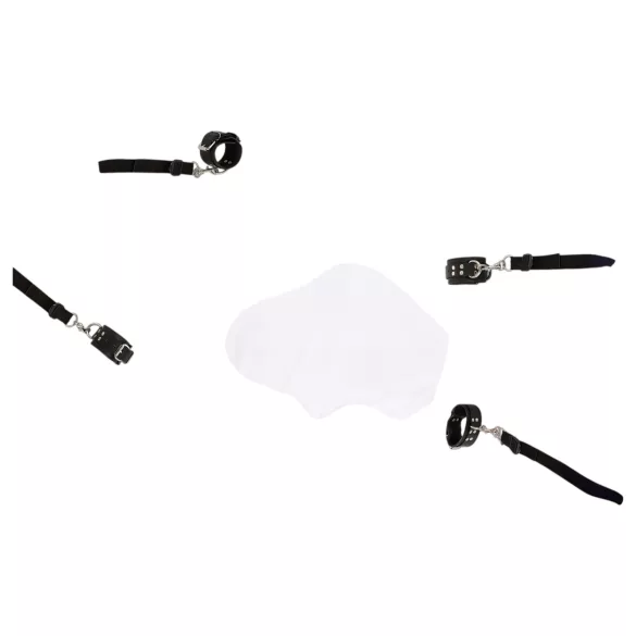 ZADO - set de ataduras para cama - cuero negro