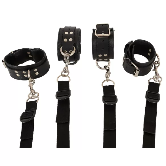 ZADO - set de ataduras para cama - cuero negro