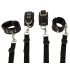 ZADO - Set de ataduras de cuero para cama (negro)