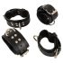 ZADO - Set de ataduras de cuero para cama (negro)