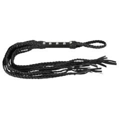 ZADO - Látigo trenzado de cuero con 9 tiras (negro)