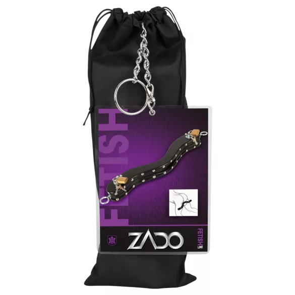 ZADO - cepo para testículos con revestimiento de cuero (negro)