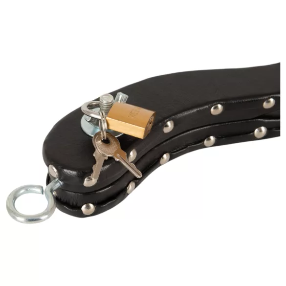 ZADO - cepo para testículos con revestimiento de cuero (negro)