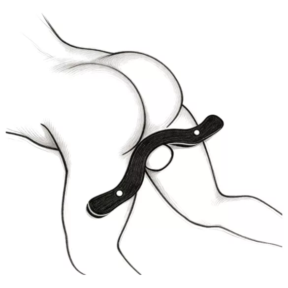 ZADO - cepo para testículos con revestimiento de cuero (negro)