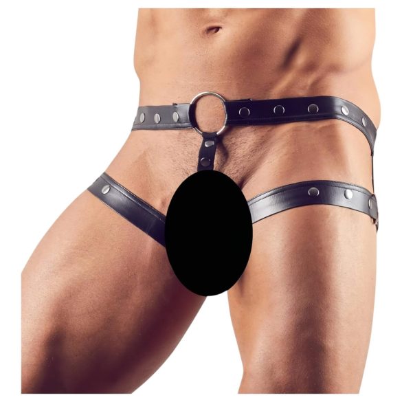 Svenjoyment - Arnés con anillo para pene (negro) - Talla M/L