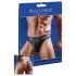 Fényes - tanga para hombre - panel transparente - negro