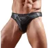 Fényes - tanga para hombre - panel transparente - negro