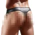 Fényes - tanga para hombre - panel transparente - negro