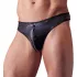 Svenjoyment - tanga hombre brillante con strass y cremallera - negro - M