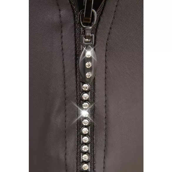 Svenjoyment - tanga hombre brillante con strass y cremallera - negro - M