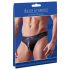 Svenjoyment - Tanga brillante para hombre con cremallera y strass (negro) - 2XL