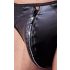 Svenjoyment - Tanga brillante para hombre con cremallera y strass (negro) - 2XL