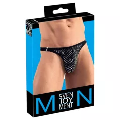 Svenjoyment - tanga masculino negro con strass