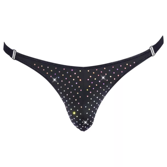 Svenjoyment - tanga masculino negro con strass