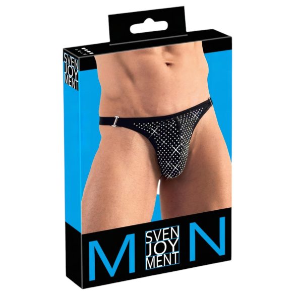 Svenjoyment - Tanga para Hombre con Estrás (Negro) - M