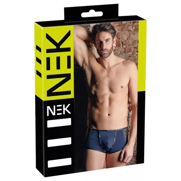 NEK - bóxer masculino - encaje y cordones - negro y azul