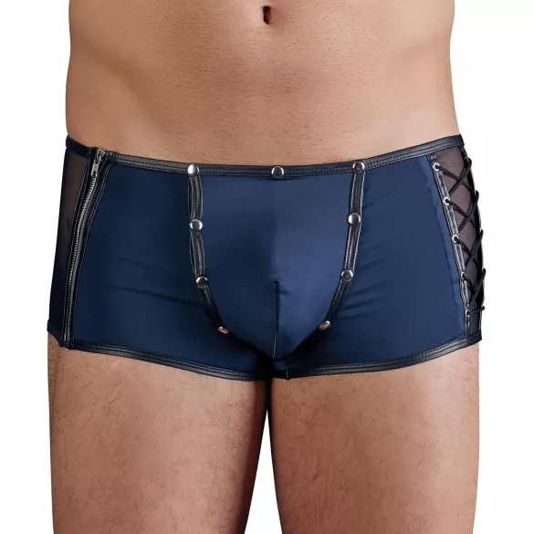 NEK - bóxer masculino - encaje y cordones - negro y azul - L